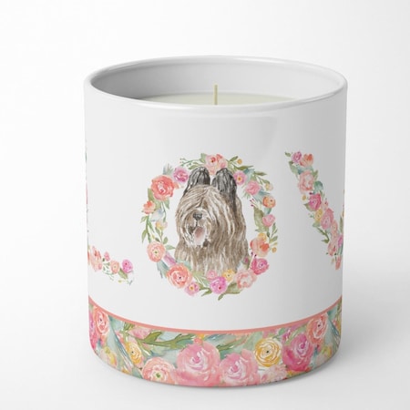 Carolines Treasures 3.75 x 3.25 in. Unisex Briard Love 10 oz Decorative Soy Candle WDK4349CDL